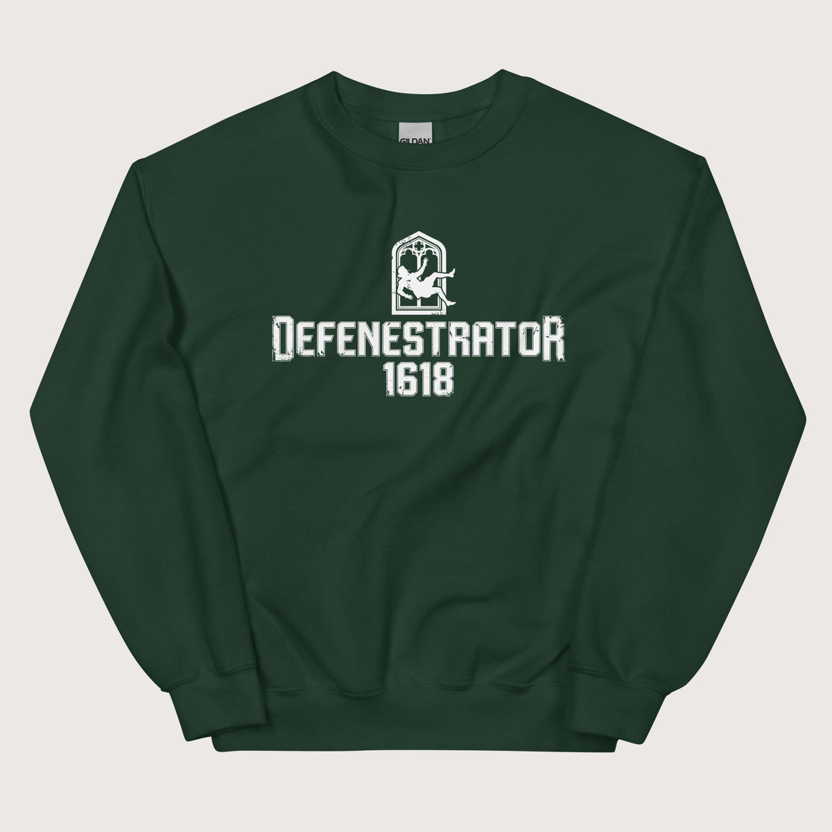Forest Green Defenestrator Sweatshirt - history buff gift by HistoHead