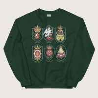 Forest Green Six Wives Badges Sweatshirt - history buff gift by HistoHead
