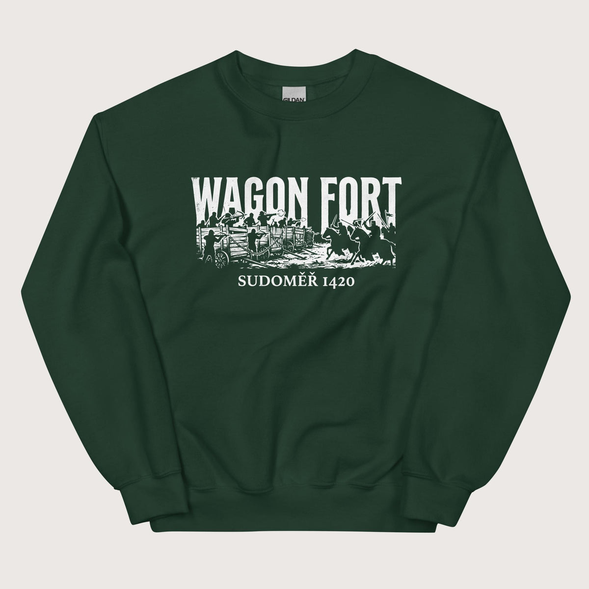 Forest Green Wagon Fort Battle of Sudoměř Sweatshirt - history buff gift by HistoHead