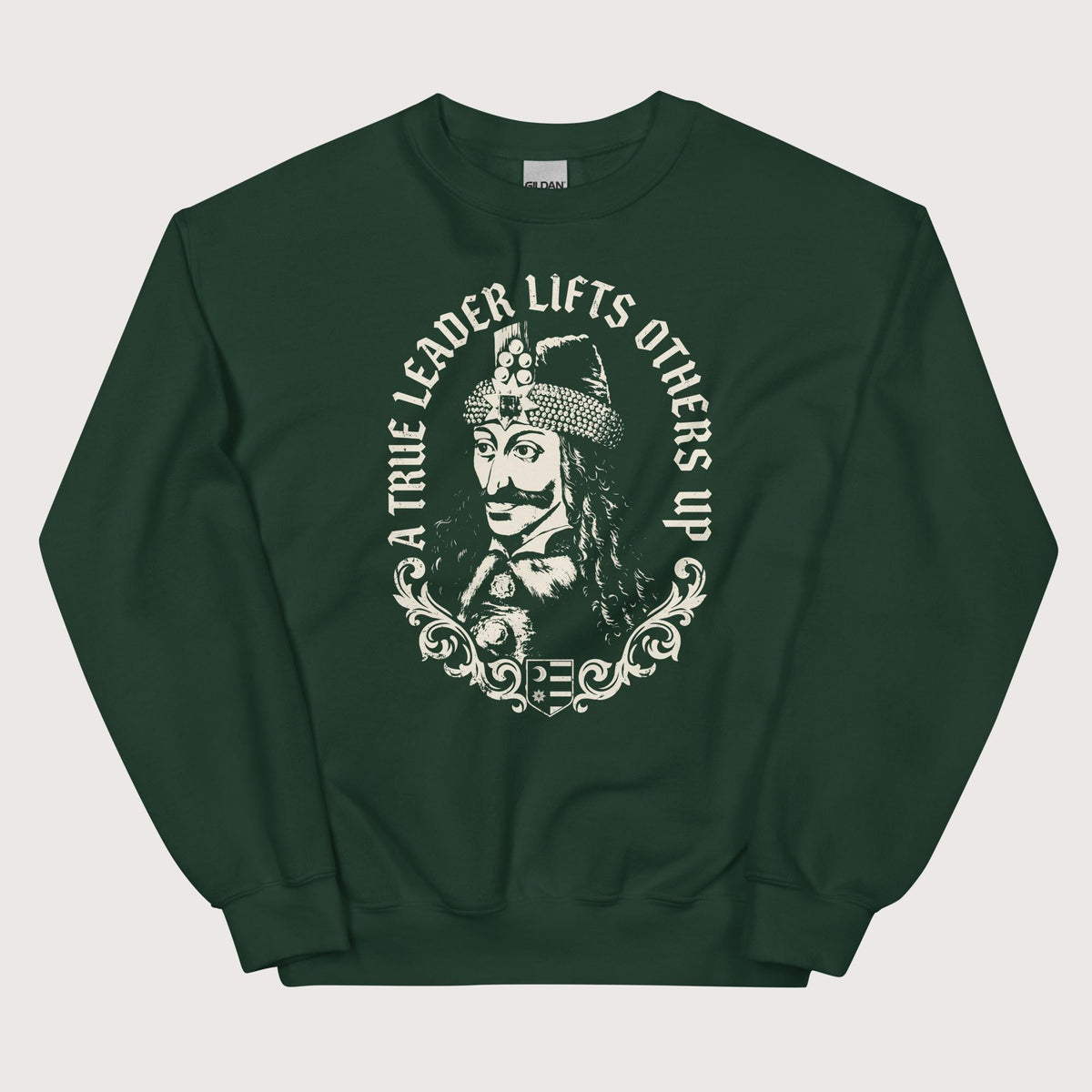 Forest Green Vlad the Impaler True Leader Sweatshirt - history buff gift by HistoHead