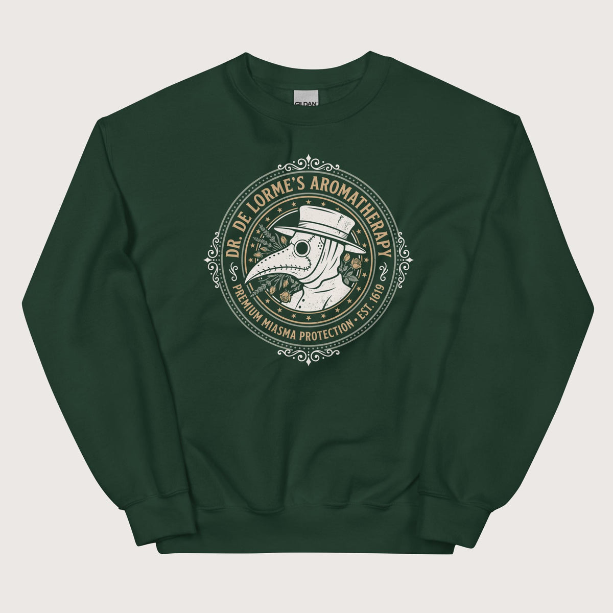 Forest Green Dr. De Lorme's Aromatherapy Sweatshirt - history buff gift by HistoHead
