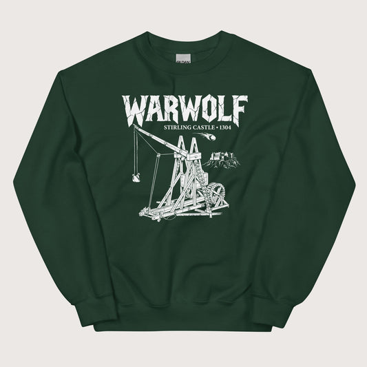 Forest Green Warwolf Trebuchet Sweatshirt - history buff gift by HistoHead