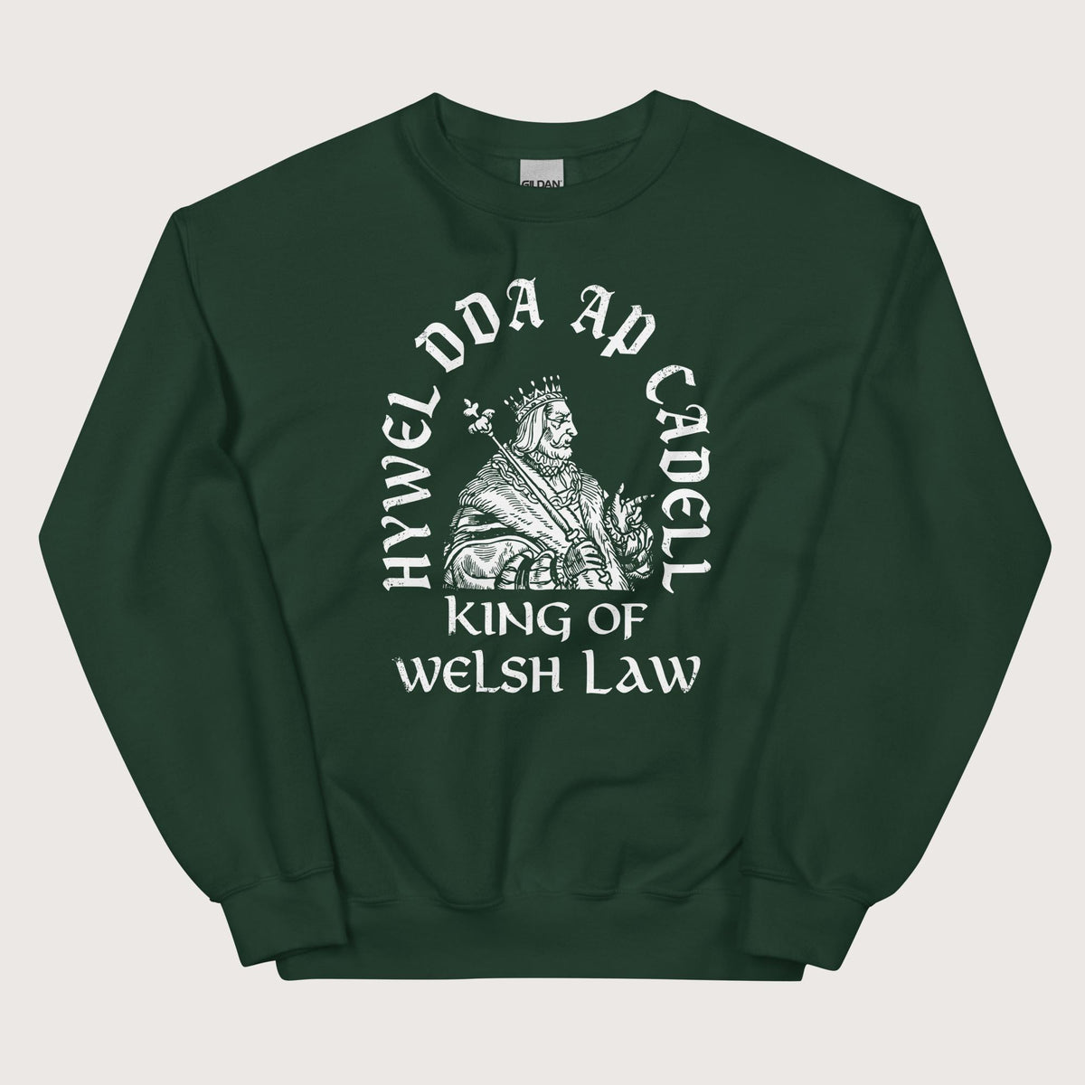 Forest Green Hywel Dda King of Welsh Law Sweatshirt - history buff gift by HistoHead