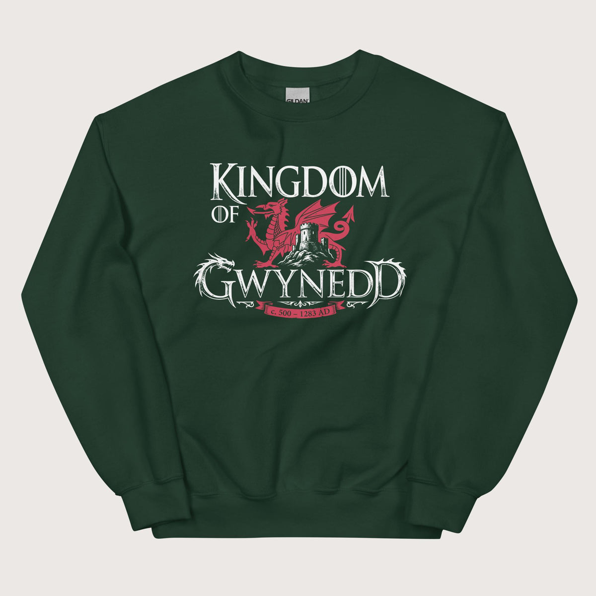 Forest Green Kingdom of Gwynedd Sweatshirt - history buff gift by HistoHead