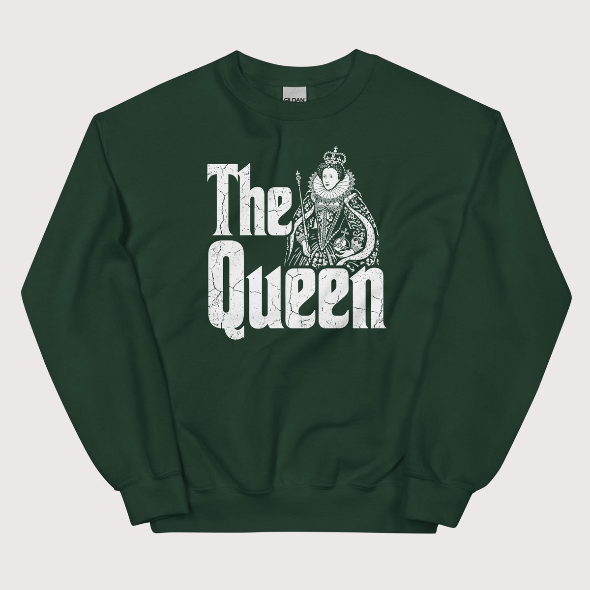 Forest Green Queen Elizabeth I Sweatshirt - history buff gift by HistoHead