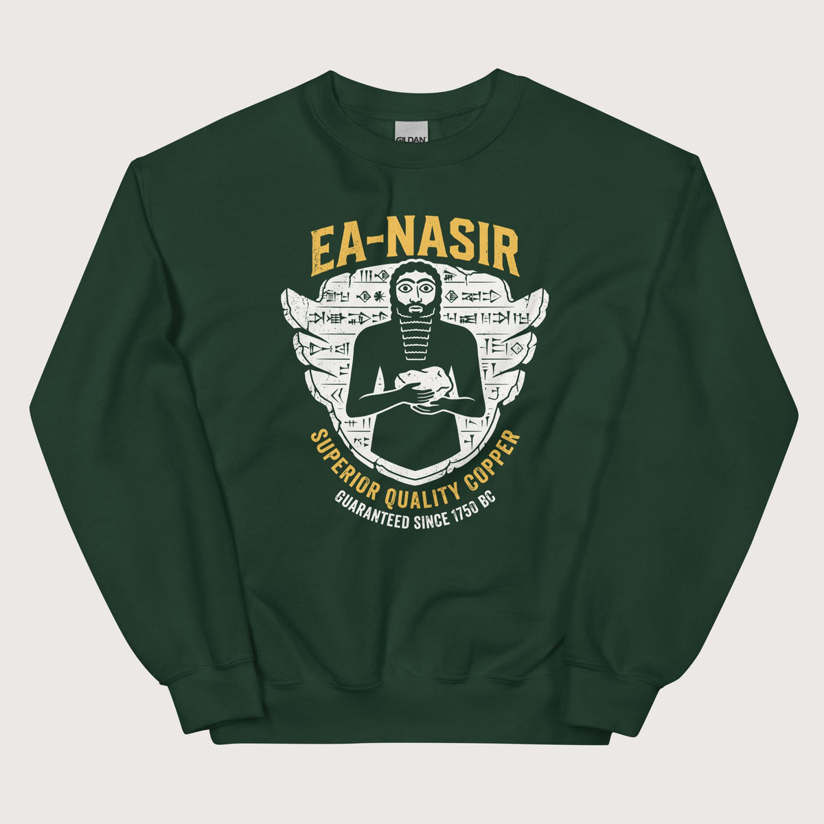 Forest Green Ea-Nasir Superior Copper Guaranteed Sweatshirt - history buff gift by HistoHead