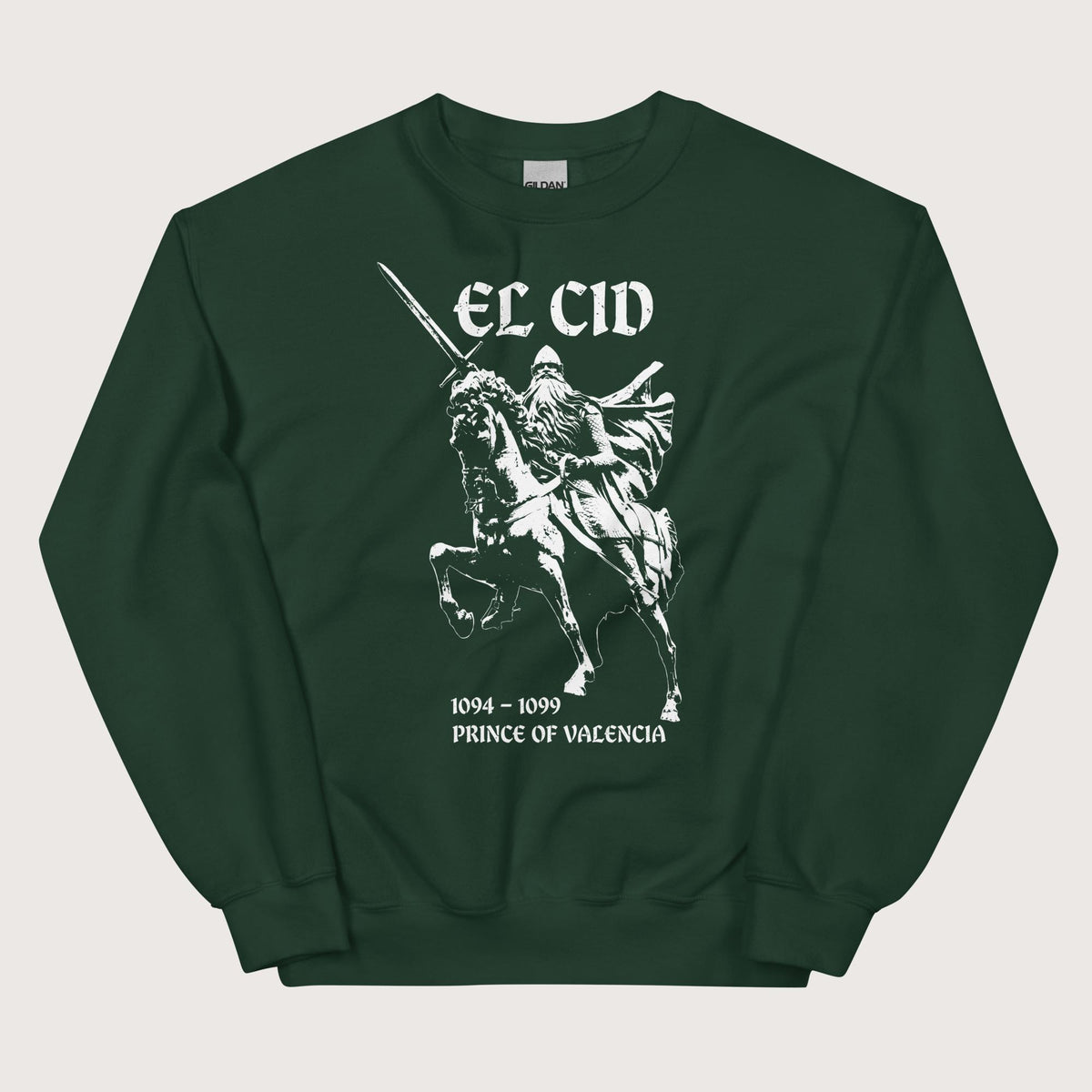 Forest Green El Cid Prince of Valencia Sweatshirt - history buff gift by HistoHead