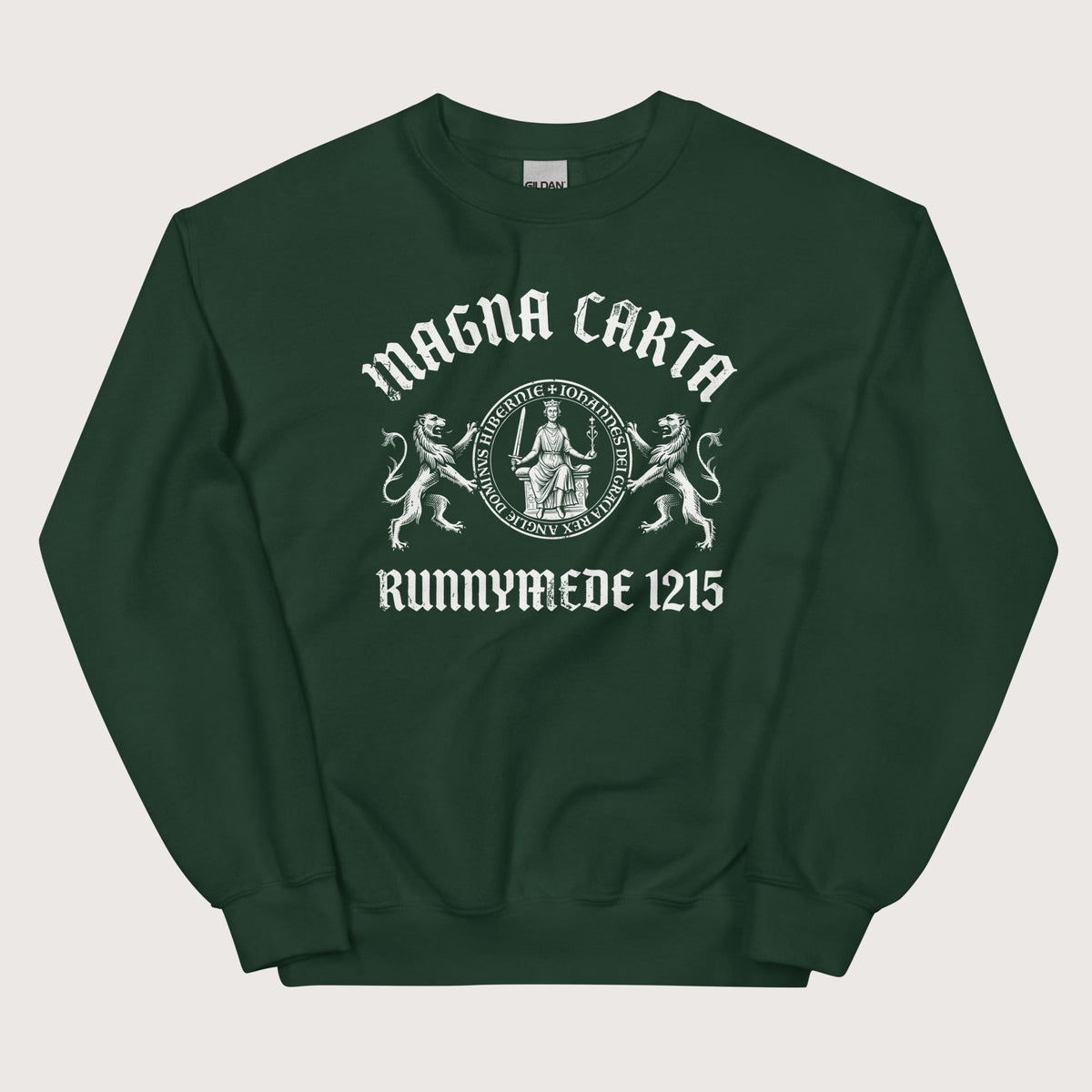 Forest Green Magna Carta King John Seal Sweatshirt - history buff gift by HistoHead