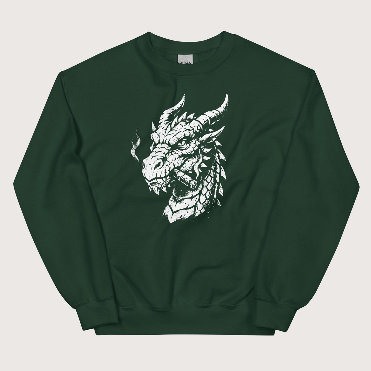 Forest Green Smoking Dragon Sweatshirt - history buff gift by HistoHead