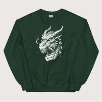 Forest Green Smoking Dragon Sweatshirt - history buff gift by HistoHead