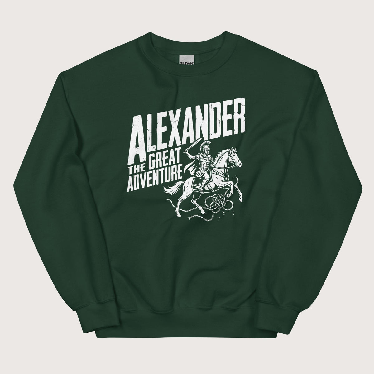 Forest Green Alexander the Great Adventure Sweatshirt - history buff gift by HistoHead