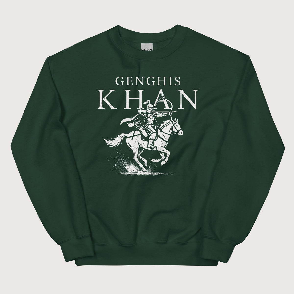 Forest Green Genghis Khan Sweatshirt - history buff gift by HistoHead