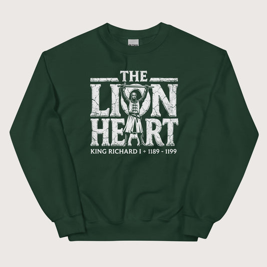 Forest Green Richard the Lionheart Sweatshirt - history buff gift by HistoHead