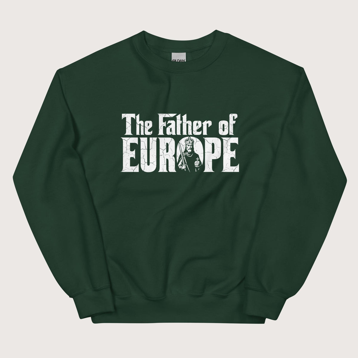 Forest Green Charlemagne The Father of Europe Sweatshirt - history buff gift by HistoHead
