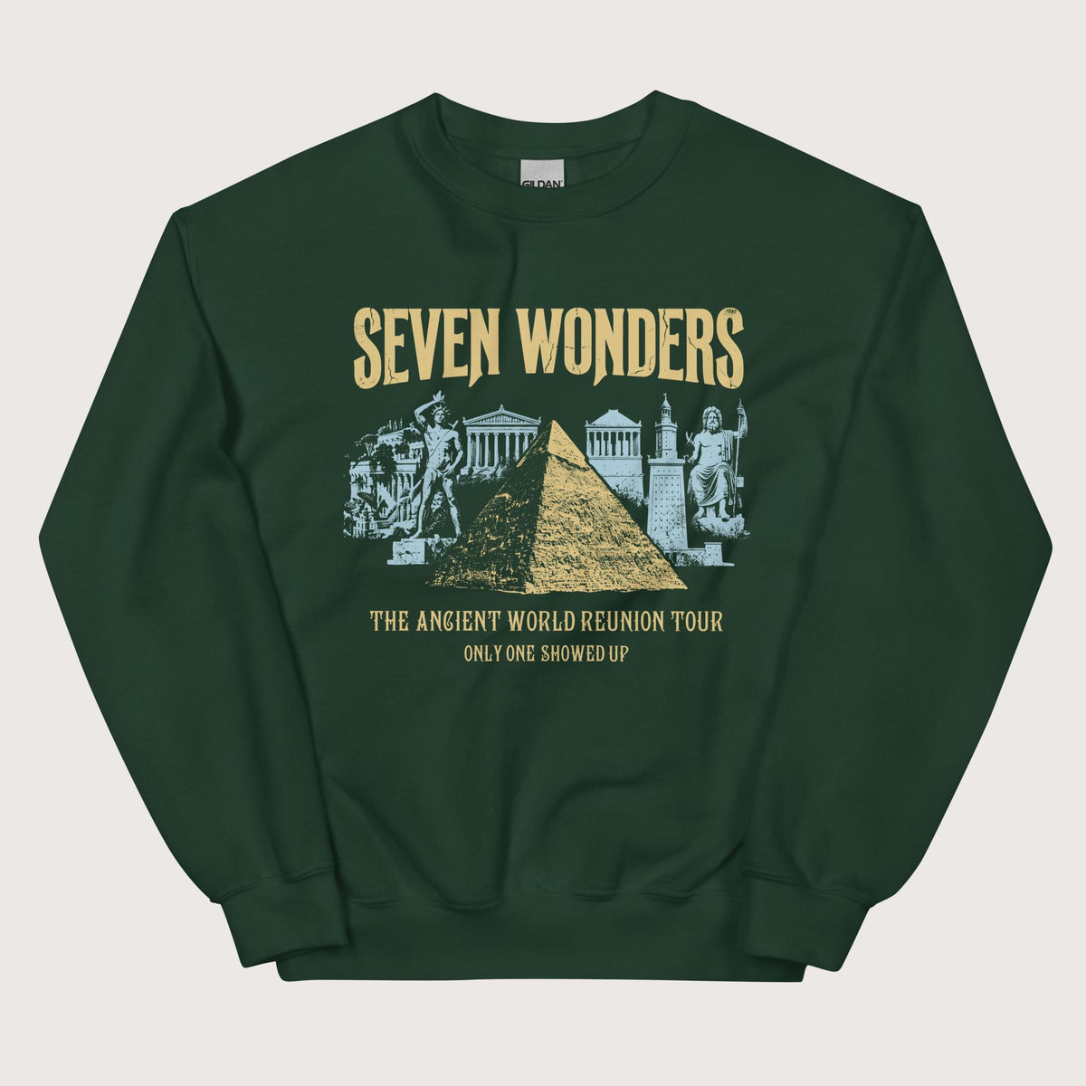 Forest Green Seven Wonders Reunion Tour Sweatshirt - history buff gift by HistoHead