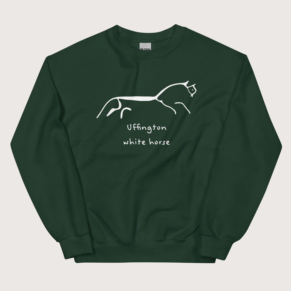 Forest Green Uffington White Horse Sweatshirt - history buff gift by HistoHead