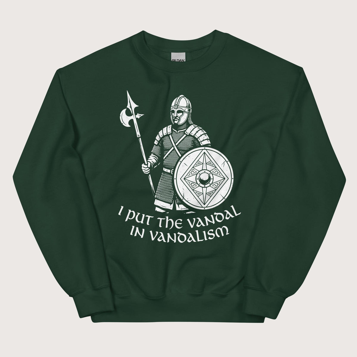 Forest Green Vandal in Vandalism Sweatshirt - history buff gift by HistoHead