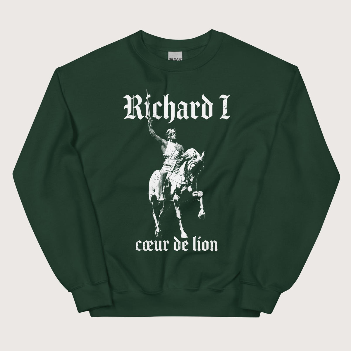 Forest Green Richard I Coeur de Lion Sweatshirt - history buff gift by HistoHead