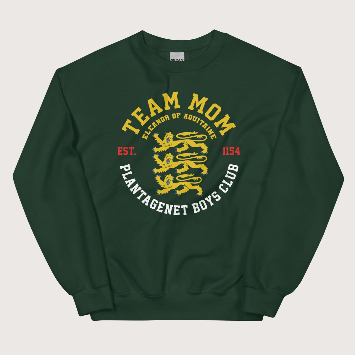 Forest Green Team Mom Eleanor of Aquitaine Sweatshirt - history buff gift by HistoHead