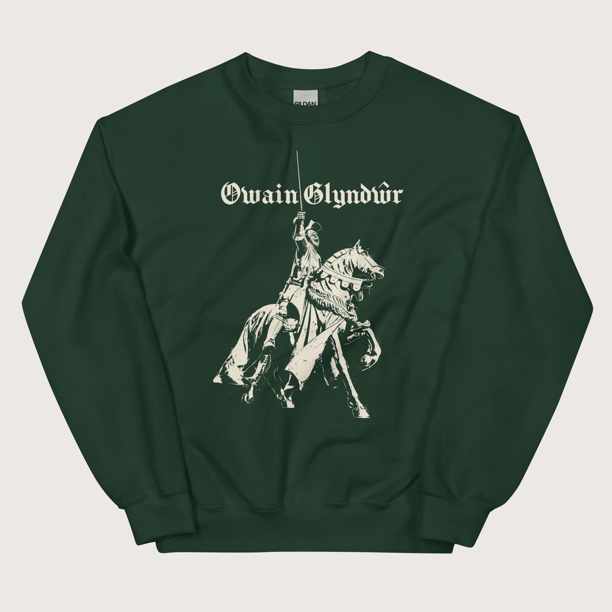 Forest Green Owain Glyndŵr Statue Sweatshirt - history buff gift by HistoHead