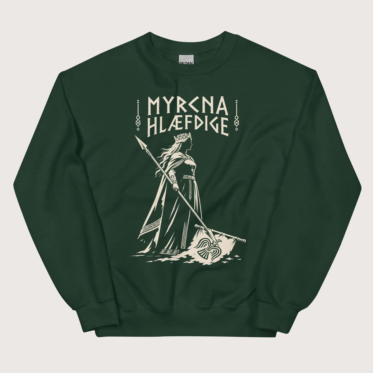 Forest Green Æthelflæd Myrcna Hlæfdige Sweatshirt - history buff gift by HistoHead