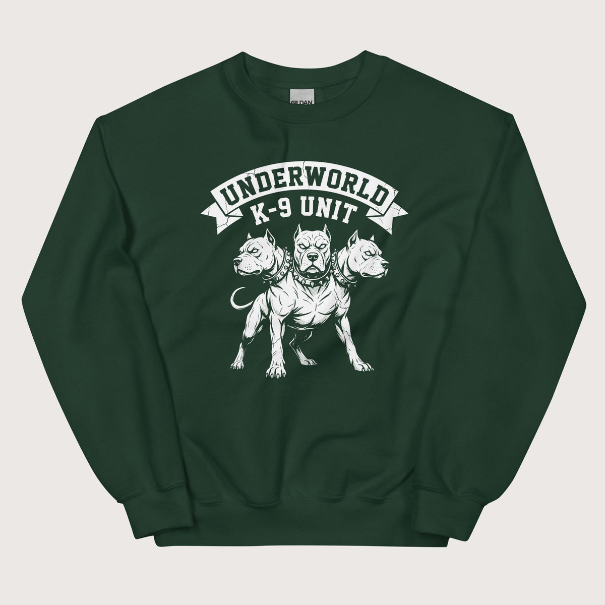 Forest Green Cerberus Underworld K-9 Unit Sweatshirt - history buff gift by HistoHead