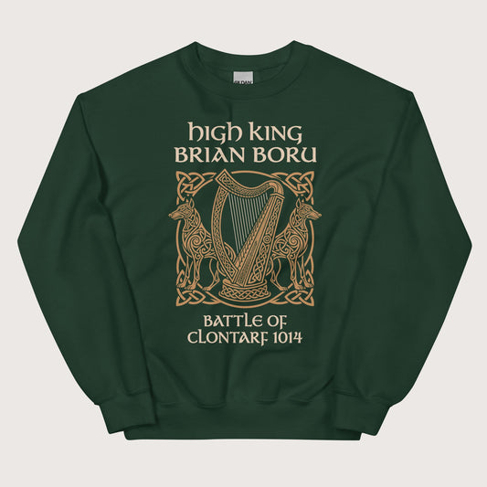 Forest Green Brian Boru Sweatshirt - history buff gift by HistoHead