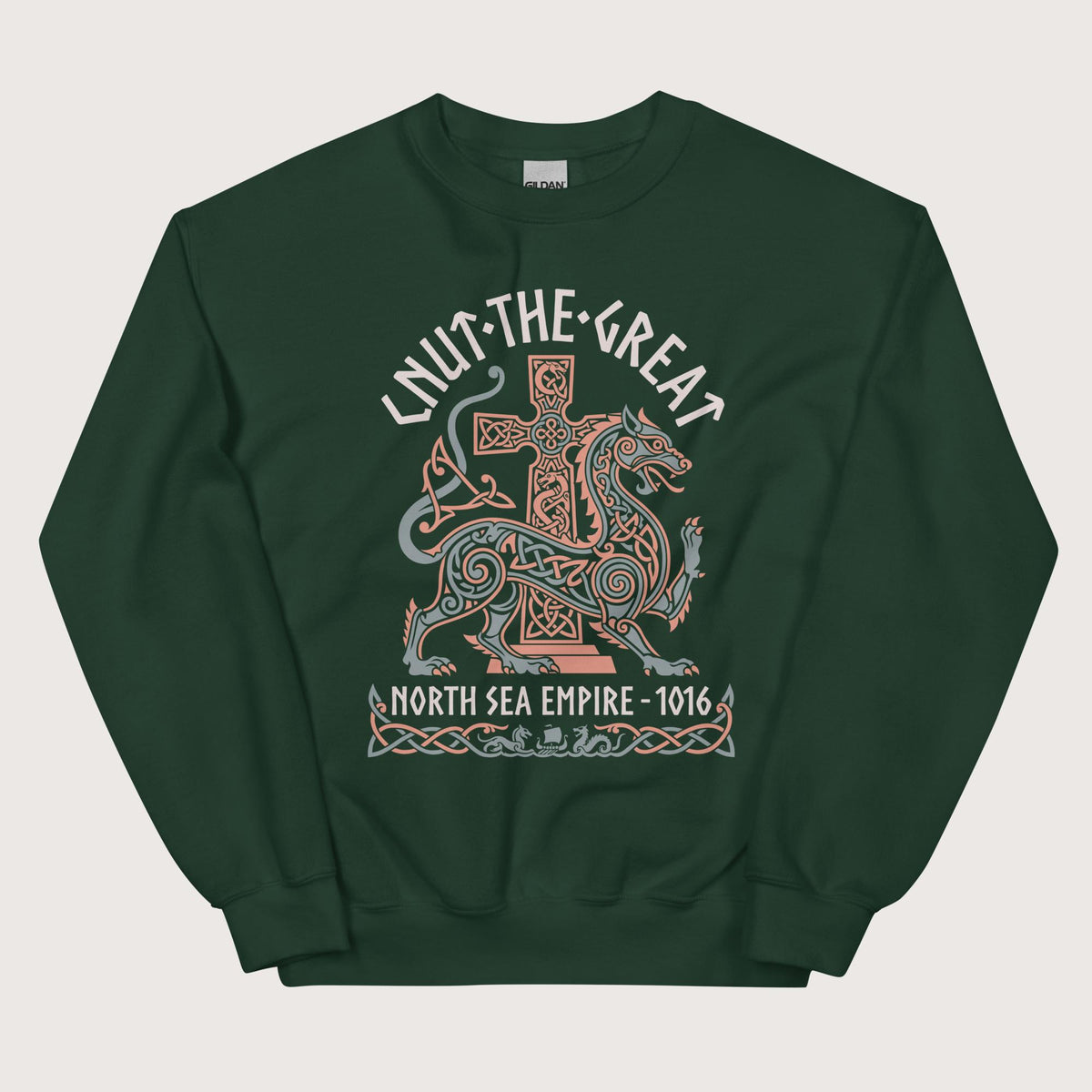 Forest Green Cnut the Great Sweatshirt - history buff gift by HistoHead