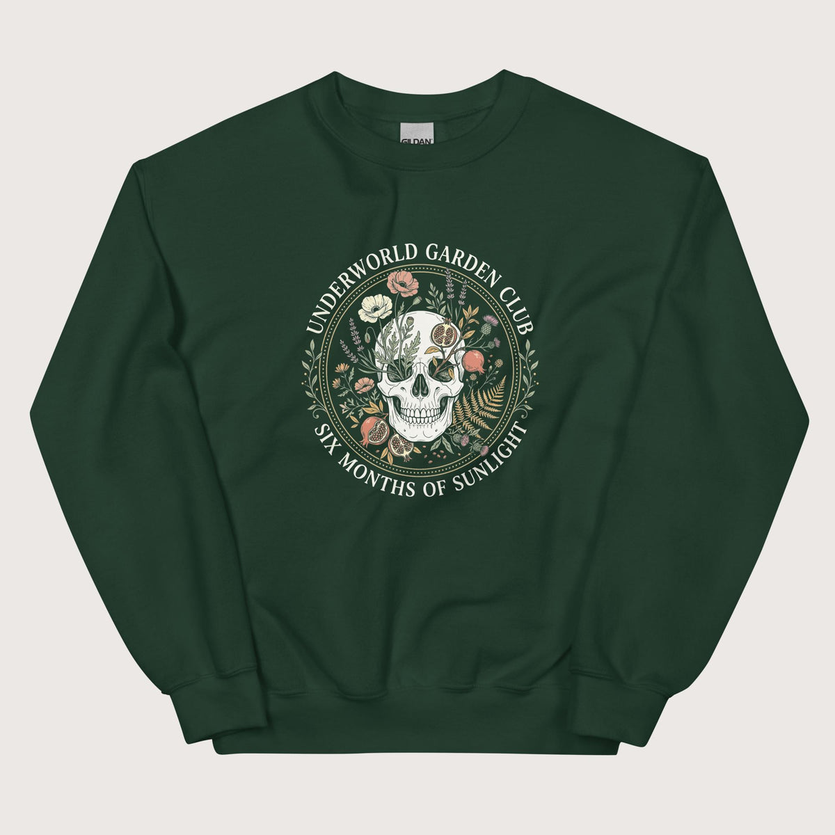 Forest Green Persephone Underworld Garden Club Sweatshirt - history buff gift by HistoHead