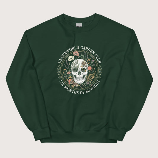 Forest Green Persephone Underworld Garden Club Sweatshirt - history buff gift by HistoHead
