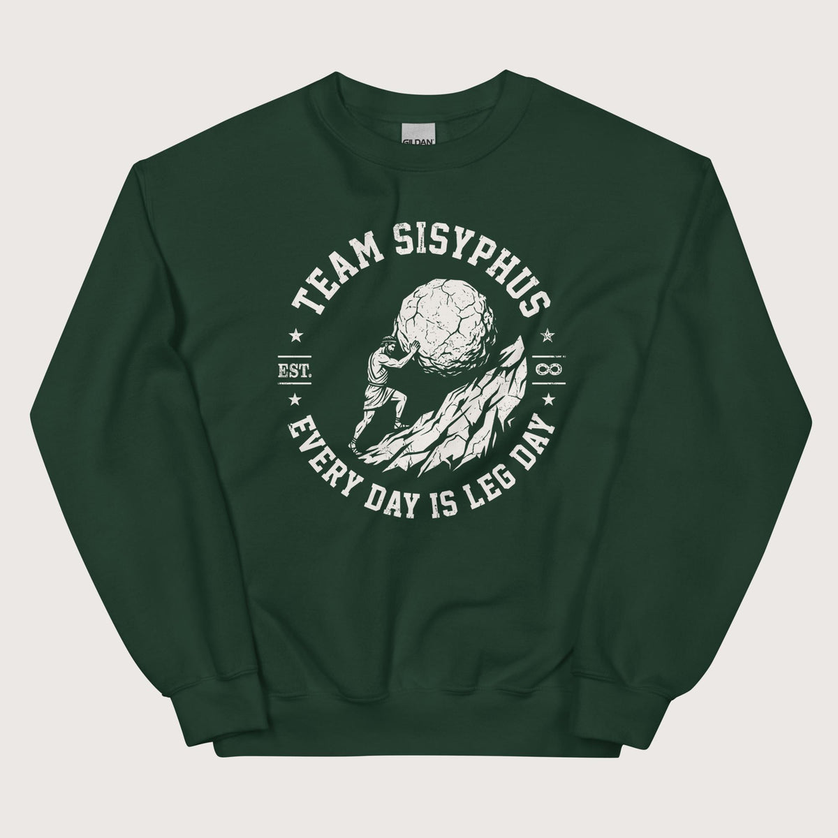 Forest Green Team Sisyphus Sweatshirt - history buff gift by HistoHead