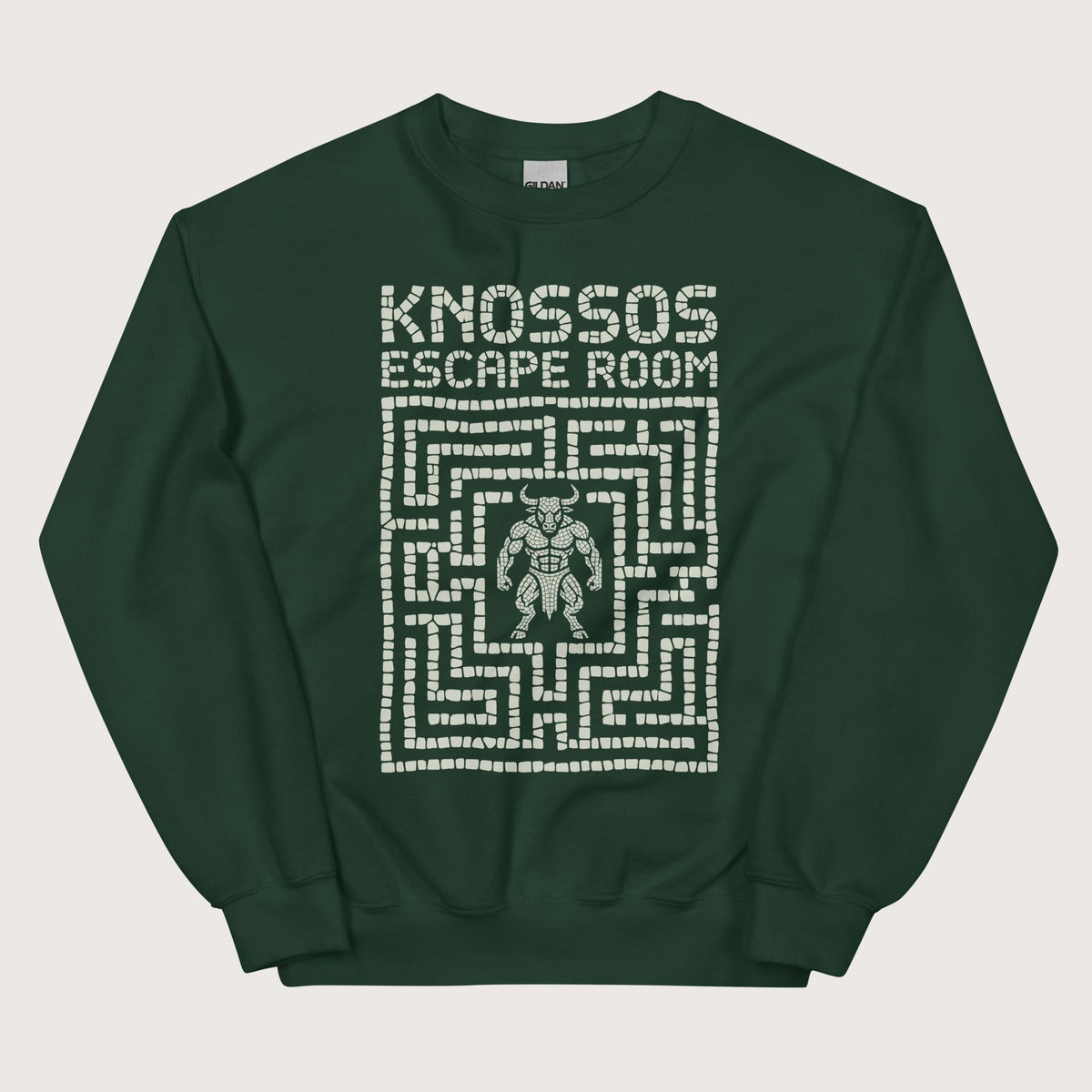 Forest Green Knossos Escape Room Sweatshirt - history buff gift by HistoHead