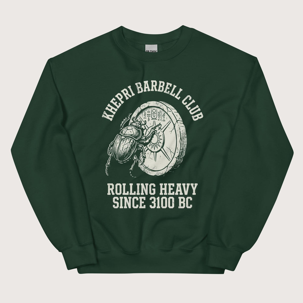 Forest Green Khepri Barbell Club Sweatshirt - history buff gift by HistoHead
