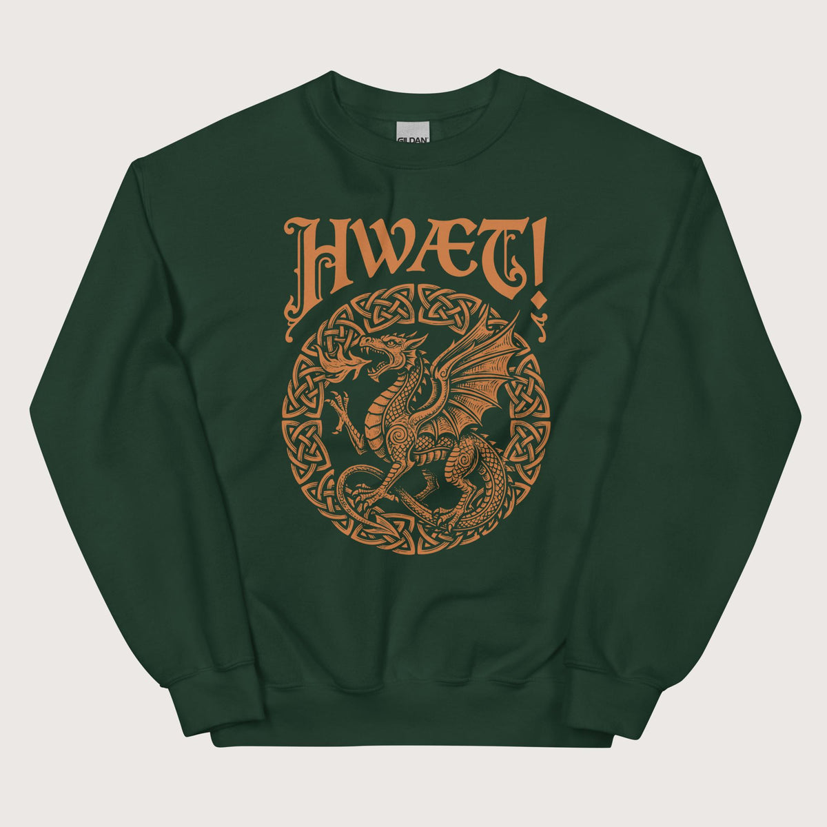 Forest Green Hwaet Dragon Sweatshirt - history buff gift by HistoHead