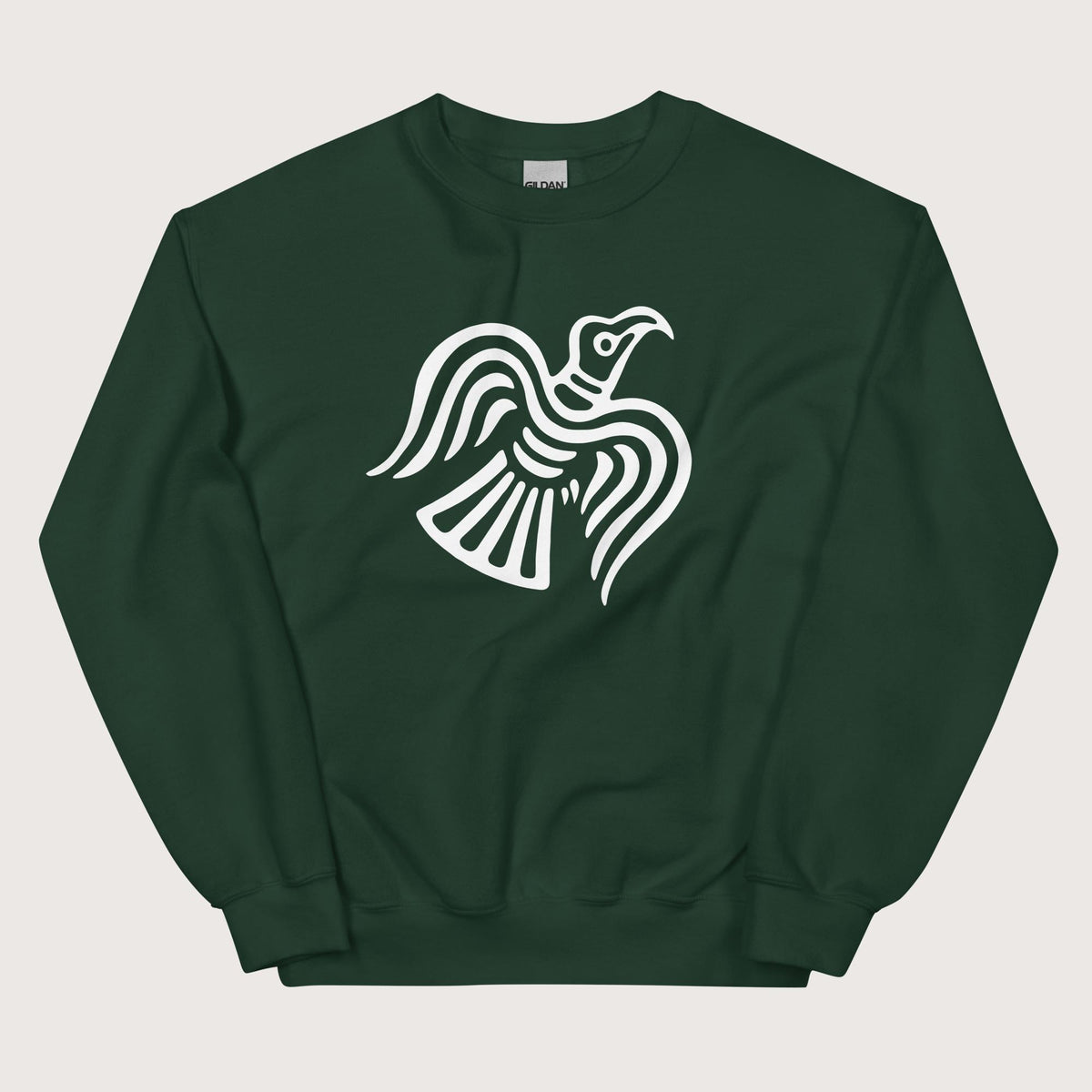 Forest Green Viking Raven Symbol Sweatshirt - history buff gift by HistoHead