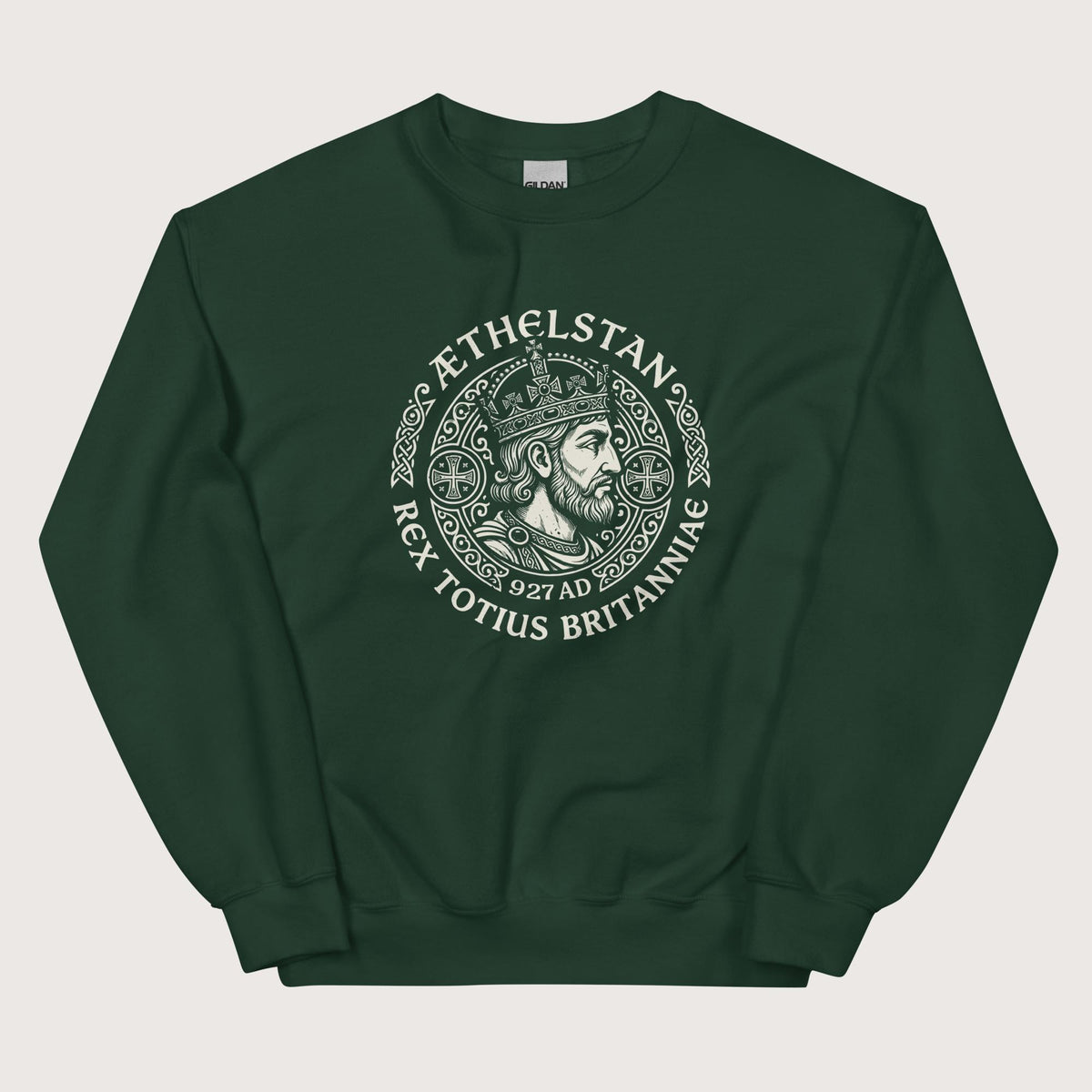 Forest Green Æthelstan King of All Britain Sweatshirt - history buff gift by HistoHead