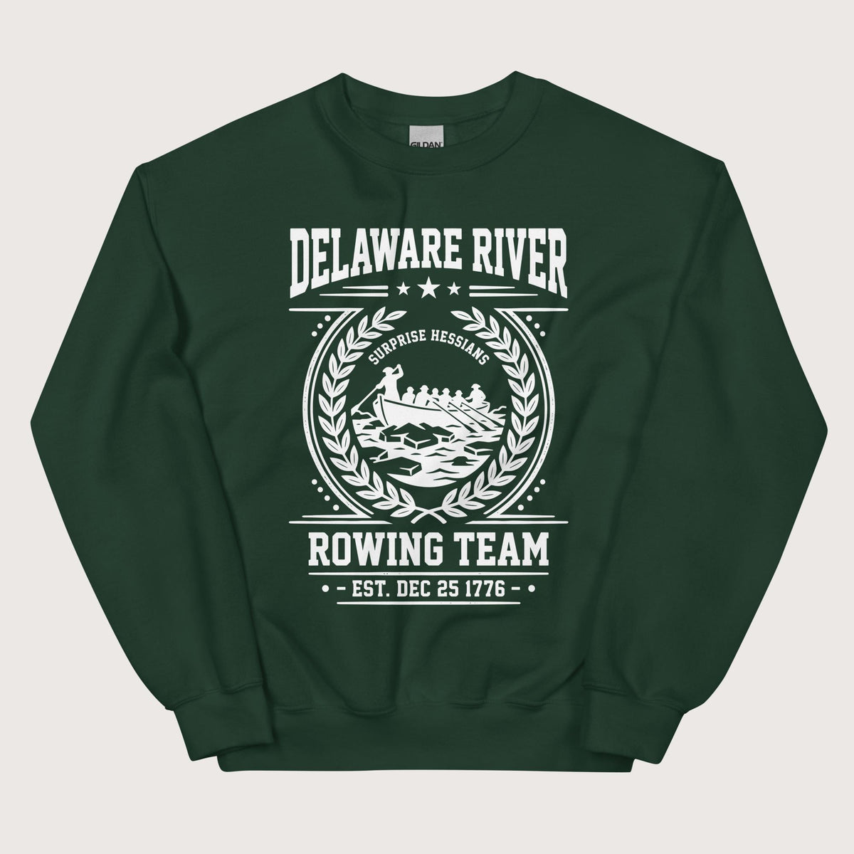 Forest Green Delaware River Rowing Team Sweatshirt - history buff gift by HistoHead