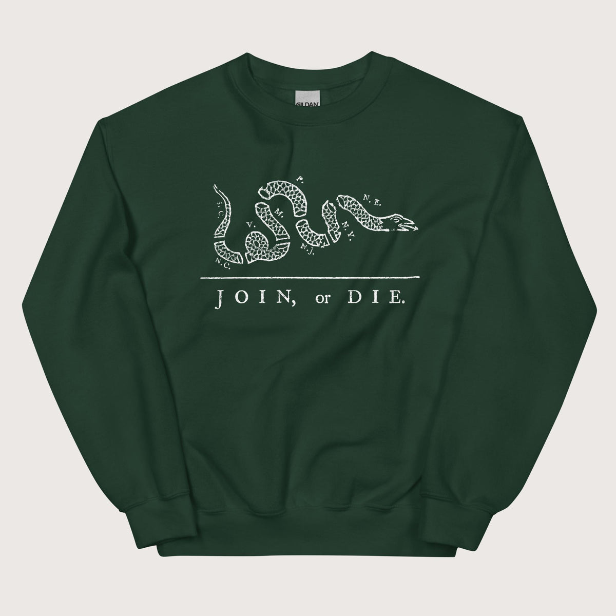 Forest Green Join Or Die Sweatshirt - history buff gift by HistoHead