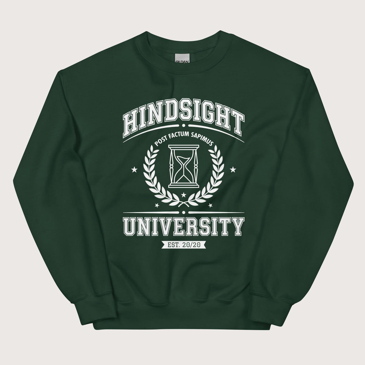 Forest Green Hindsight University Sweatshirt - history buff gift by HistoHead