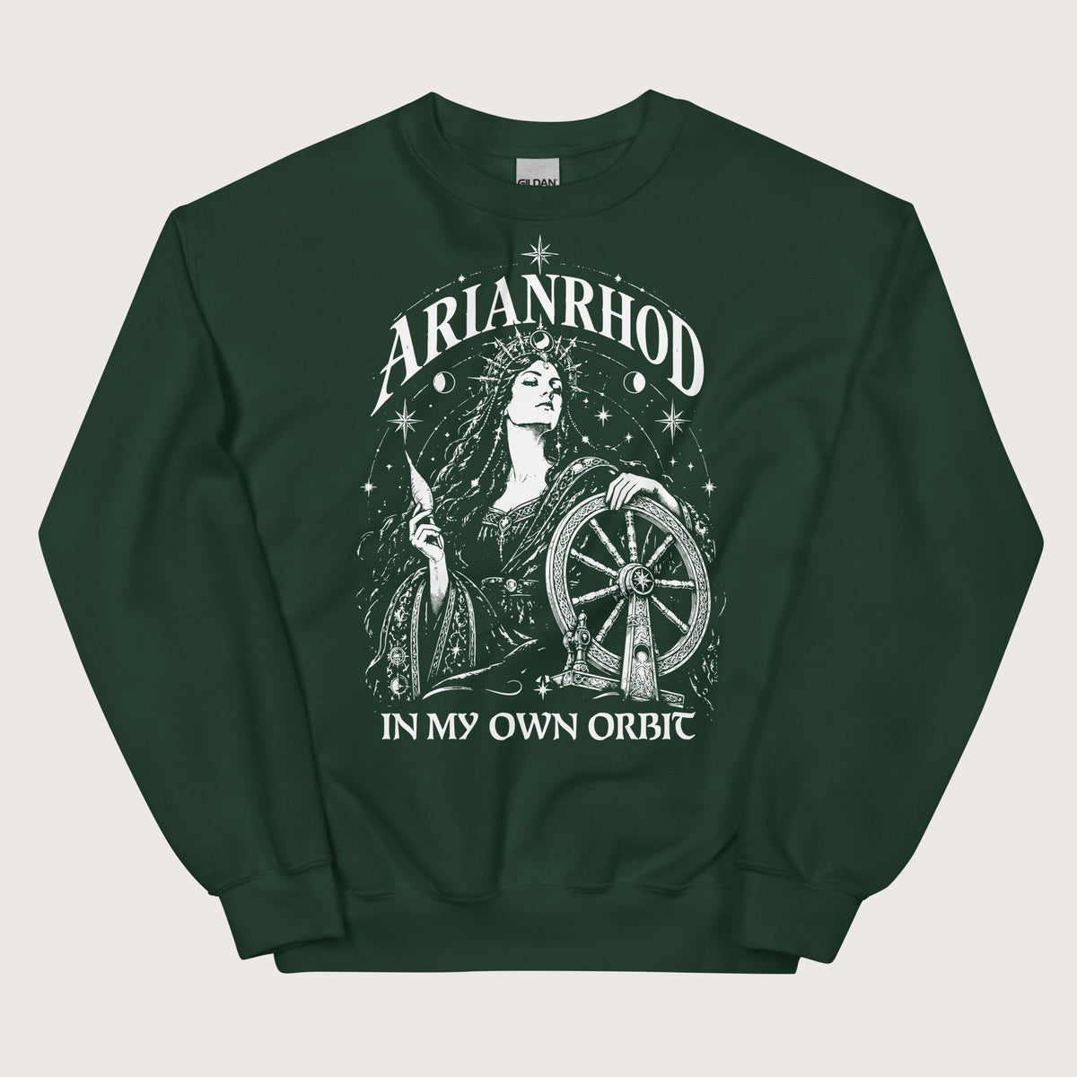 Forest Green Arianrhod In My Own Orbit Sweatshirt - history buff gift by HistoHead
