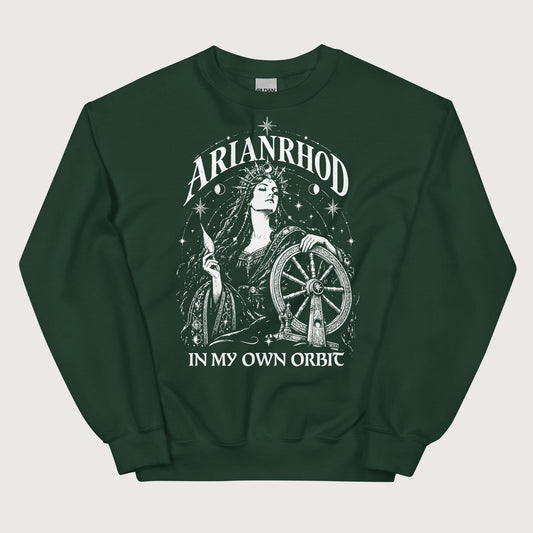 Forest Green Arianrhod In My Own Orbit Sweatshirt - history buff gift by HistoHead