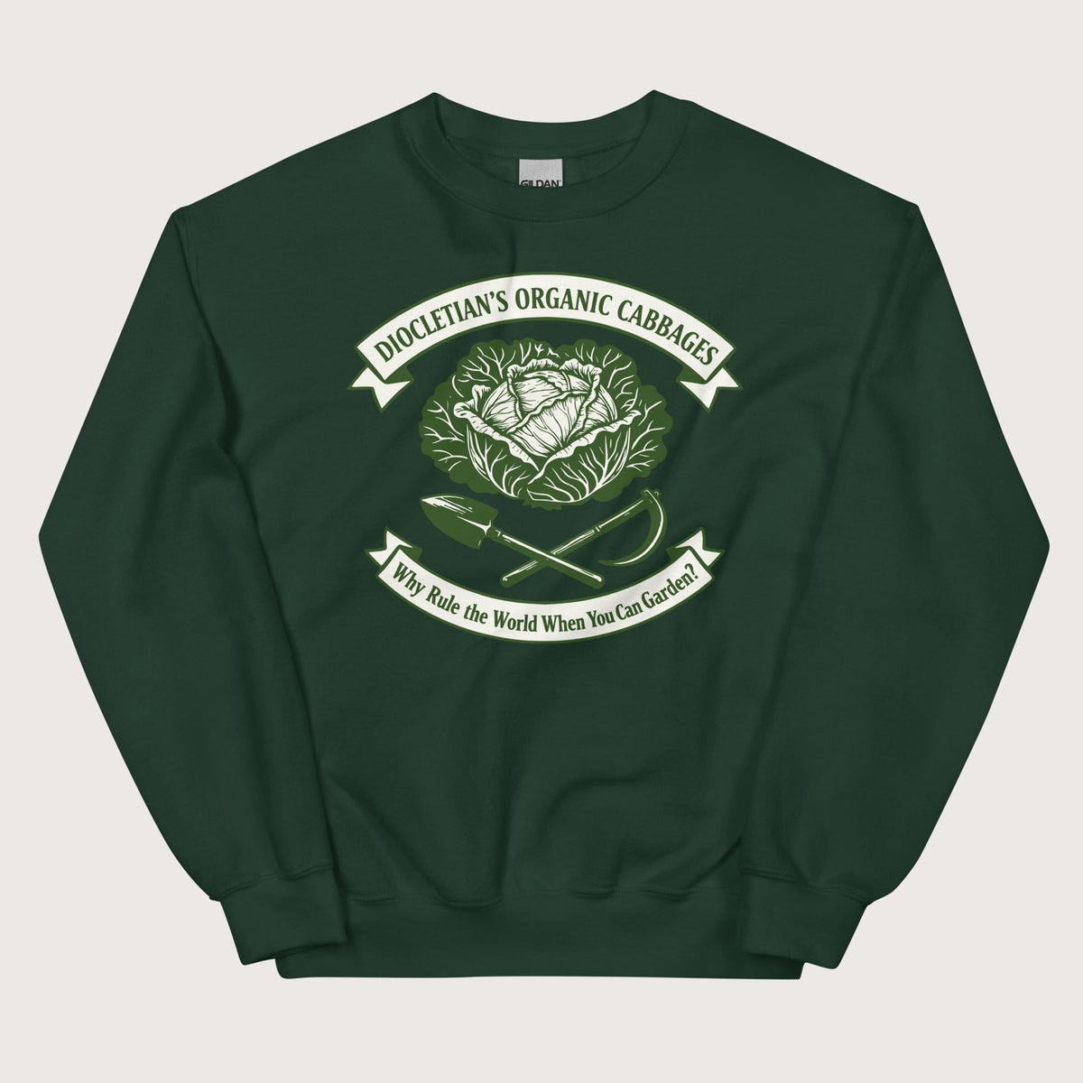 Forest Green Diocletian's Cabbage Sweatshirt - history buff gift by HistoHead