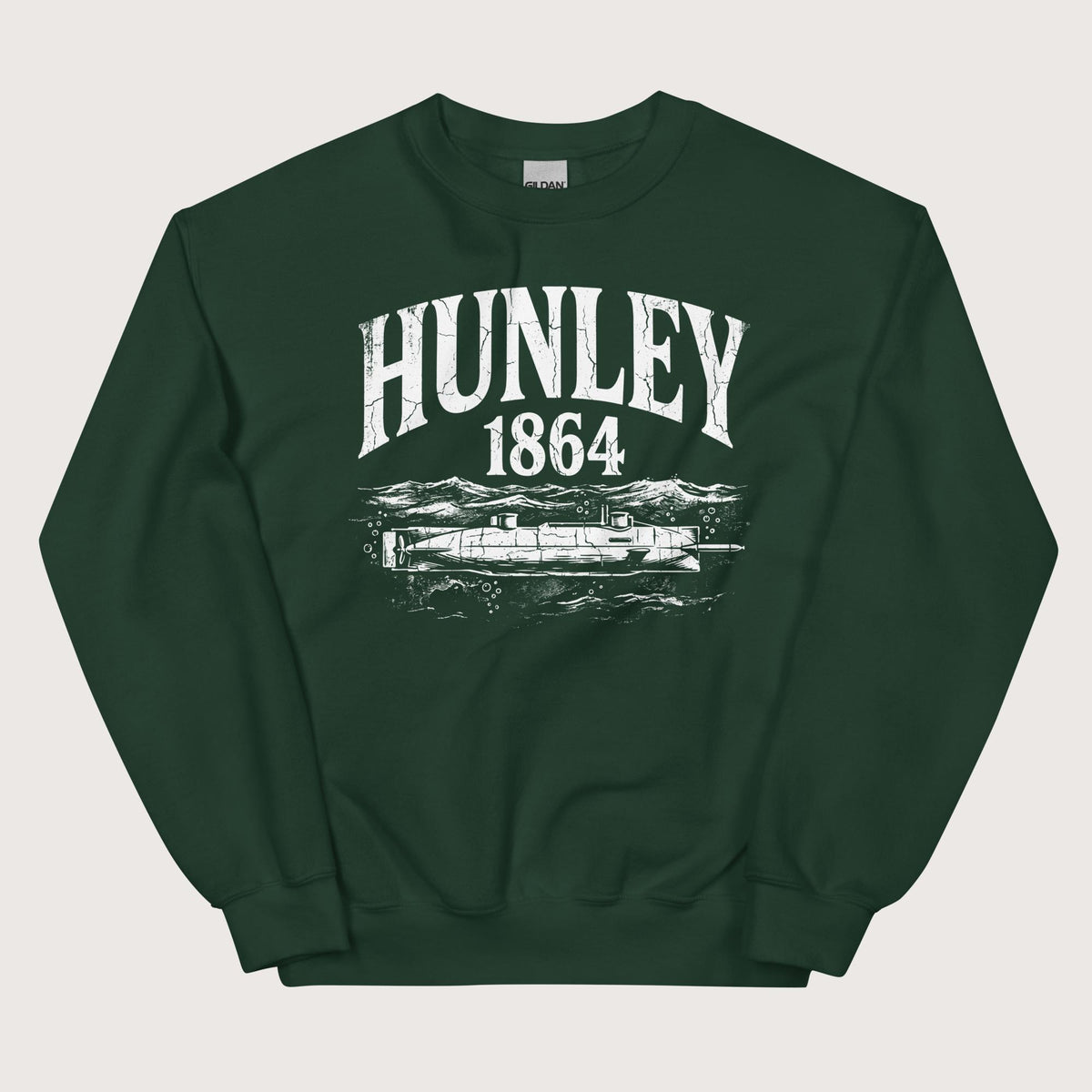 Forest Green Hunley Submarine Sweatshirt - history buff gift by HistoHead