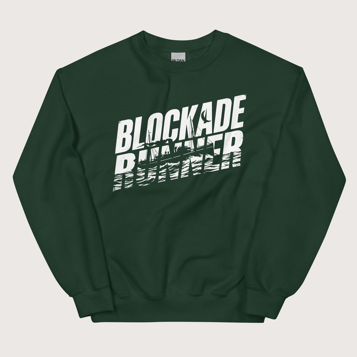 Forest Green Blockade Runner Sweatshirt - history buff gift by HistoHead