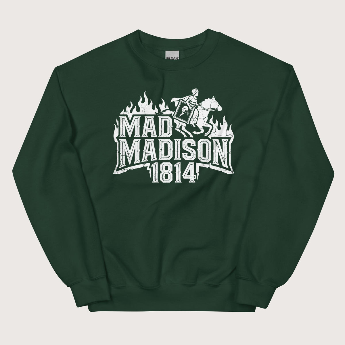 Forest Green Mad Madison Sweatshirt - history buff gift by HistoHead