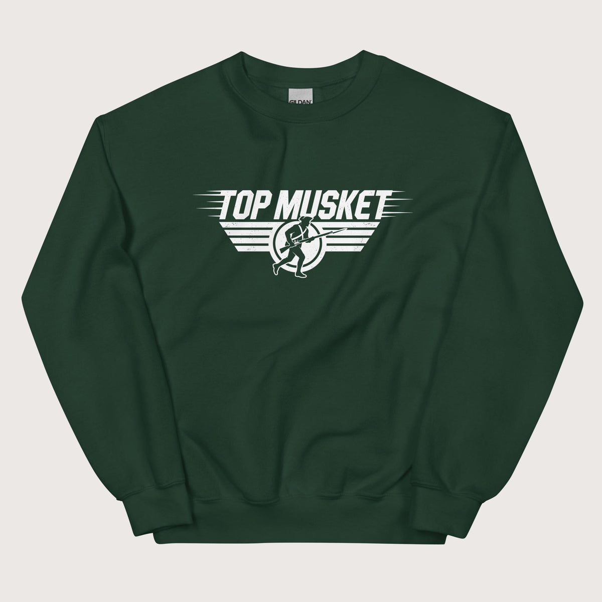 Forest Green Top Musket Sweatshirt - history buff gift by HistoHead