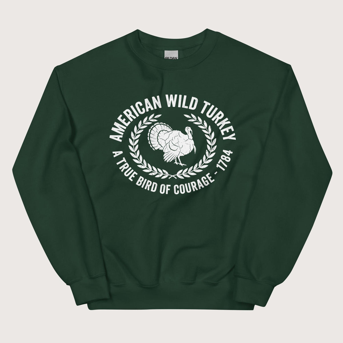 Forest Green American Wild Turkey Sweatshirt - history buff gift by HistoHead
