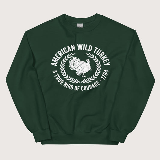 Forest Green American Wild Turkey Sweatshirt - history buff gift by HistoHead