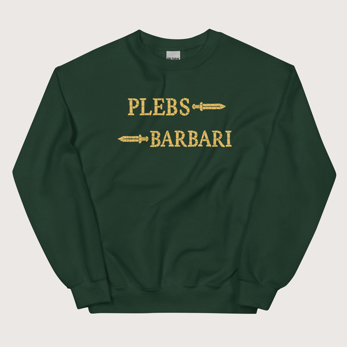 Forest Green Mosaic Plebs or Barbari Sweatshirt - history buff gift by HistoHead