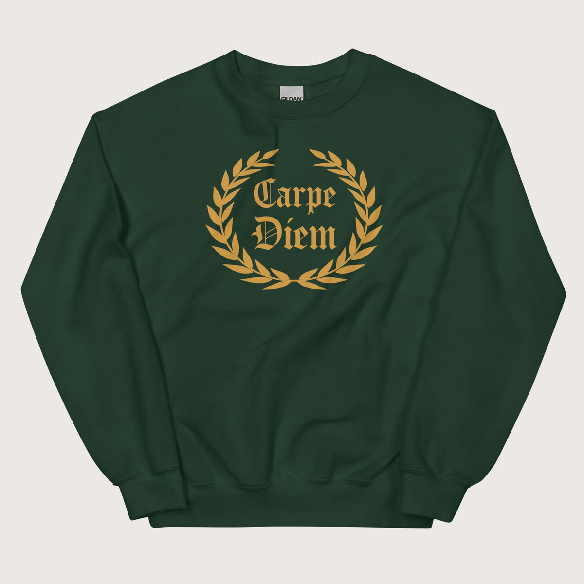 Forest Green Carpe Diem Sweatshirt - history buff gift by HistoHead